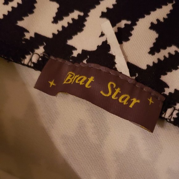 Brat Star. Beauti black and white stretch skirt Up to the knees houndstooth, - Picture 11 of 11